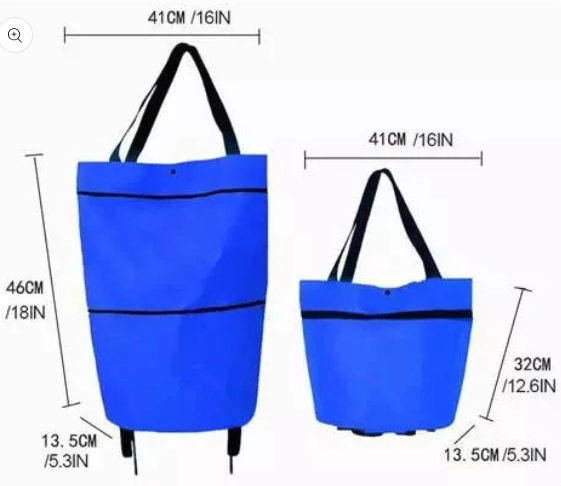 Foldable Trolley Tote Bag with Wheels