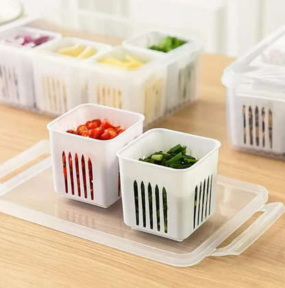 6 Grid Vegetable & Fruit Storage Box With Lid