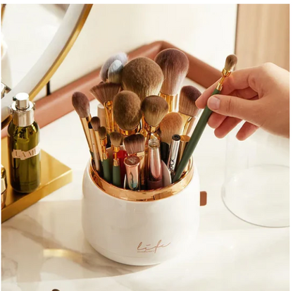 Rotating Glam Cosmetic Brush Organizer