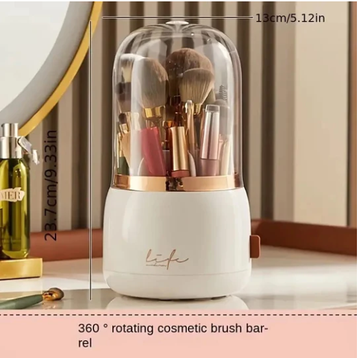 Rotating Glam Cosmetic Brush Organizer