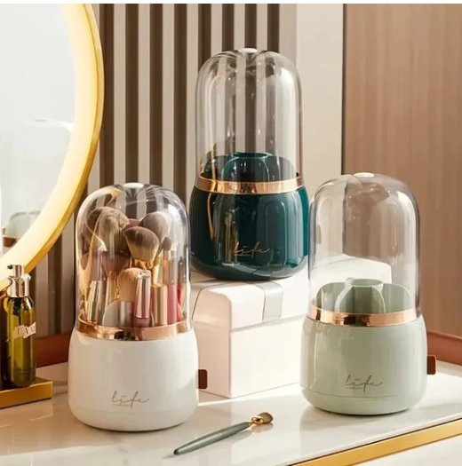 Rotating Glam Cosmetic Brush Organizer