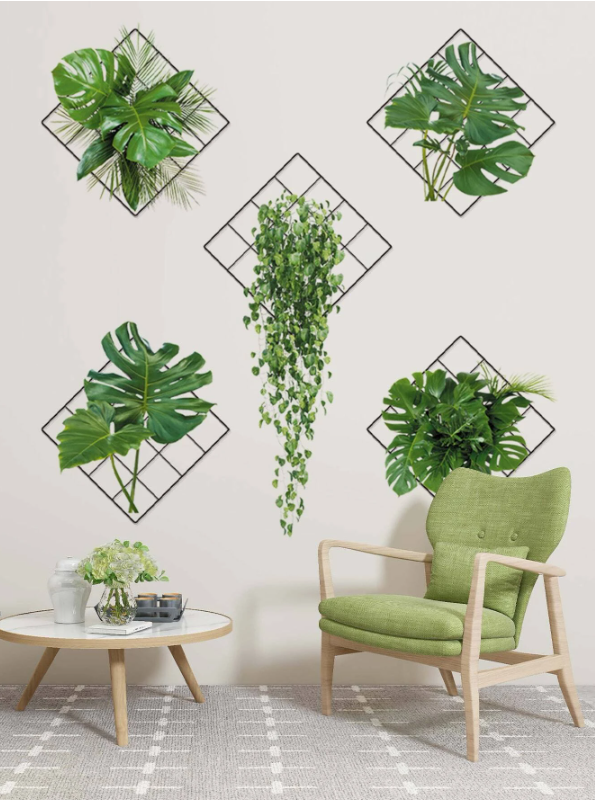 3D Green Plant Decorative Wall Sticker (Pack of 5)