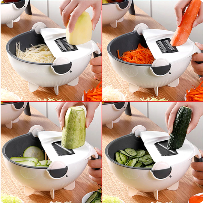 9in1 Multifunctional Vegetable Cutter With Drain Bowl