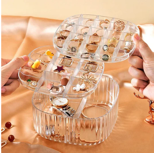 Multi Compartment Crystal Jewelry Box