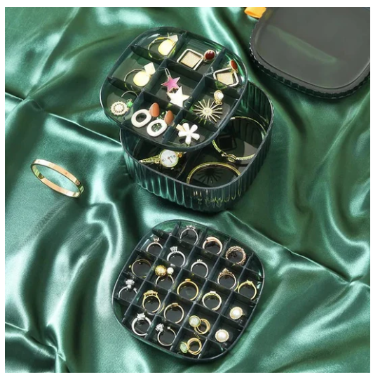 Multi Compartment Crystal Jewelry Box