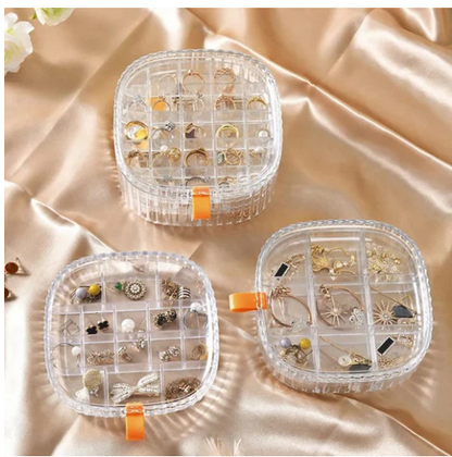 Multi Compartment Crystal Jewelry Box