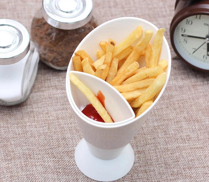 French Fries Dip Cone Cup With Sauce Holder