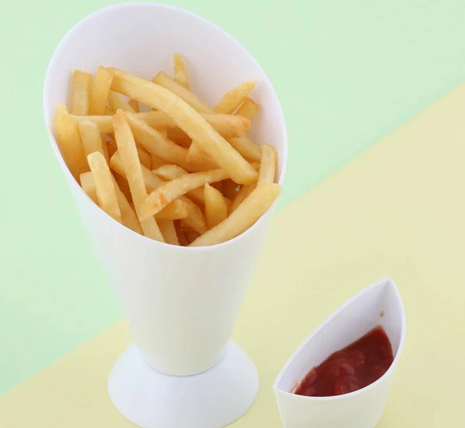 French Fries Dip Cone Cup With Sauce Holder