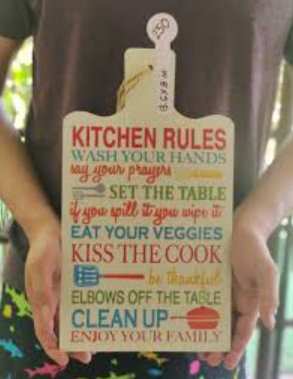 Chopping Board Style Kitchen Rules Wall Hanging