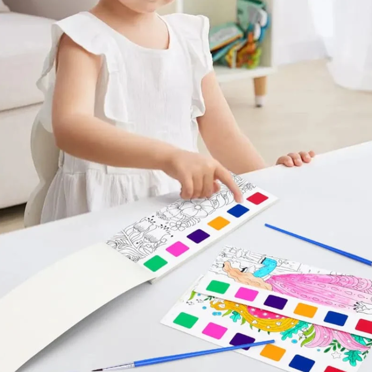 Watercolor Doodle Coloring Book