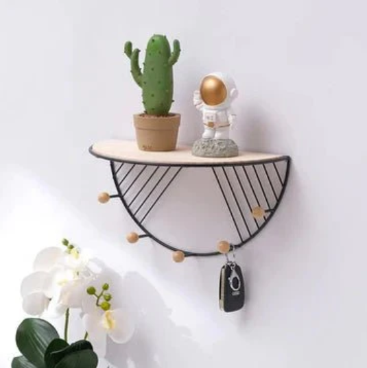 D-Shape Creative Metal Wall Mounted Storage Shelf