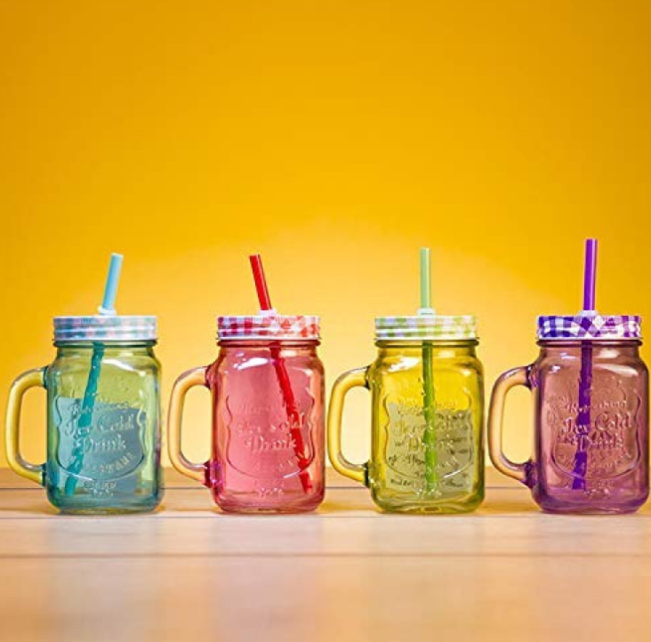 Mason Jar with Straw and Lid Mocktail