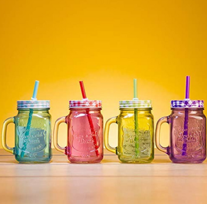 Mason Jar with Straw and Lid Mocktail