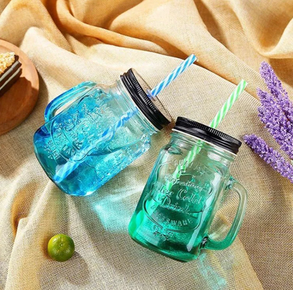 Mason Jar with Straw and Lid Mocktail