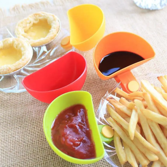 4pcs Dip Clip Set Sauce Bowls