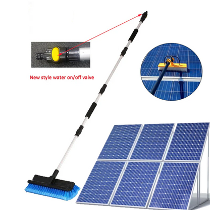 Telescopic Solar Panel Cleaning Brush With Water Switch