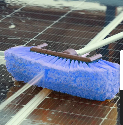 Telescopic Solar Panel Cleaning Brush With Water Switch