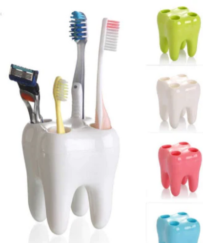 4 Hole Funny Tooth Style Toothbrush Holder