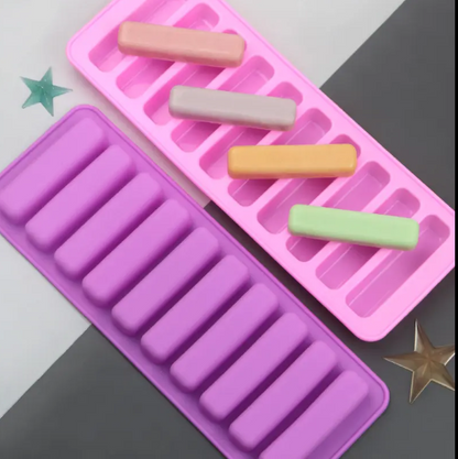 10 long strip silicone chocolate mold, Ice cube tray