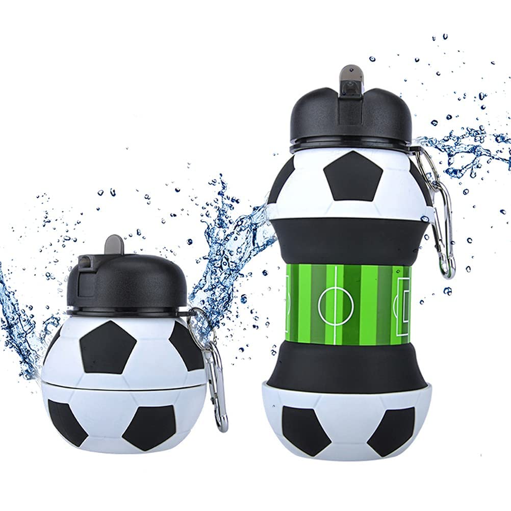 Football Silicone Collapsible Water Bottle