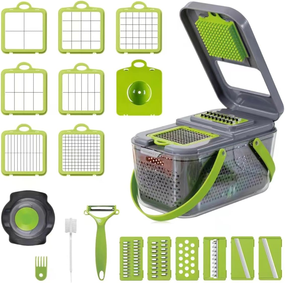 22 in 1 Vegetable Cutter Shredder Storage Box