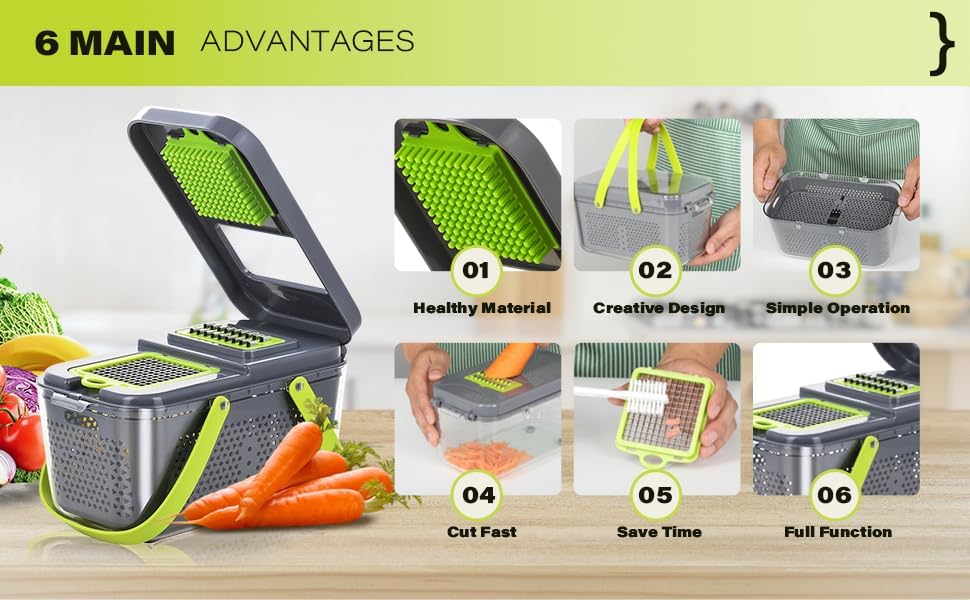 22 in 1 Vegetable Cutter Shredder Storage Box