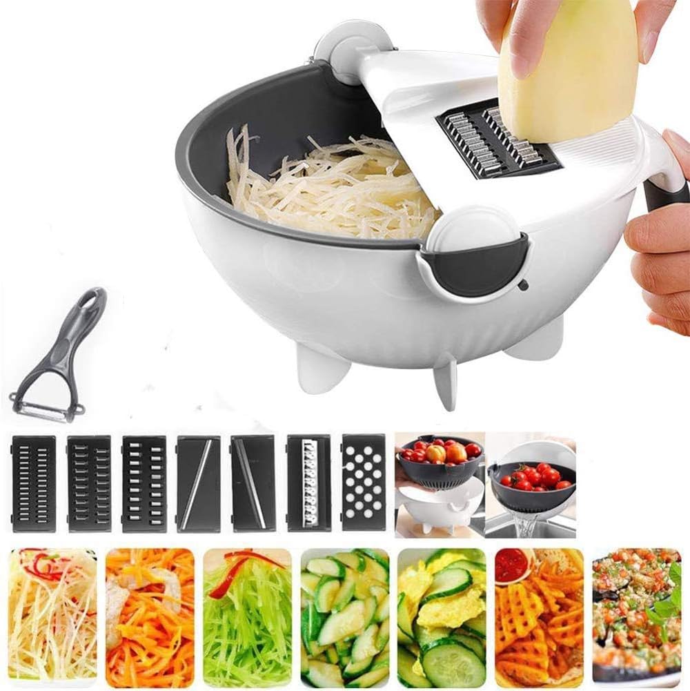 9in1 Multifunctional Vegetable Cutter With Drain Bowl