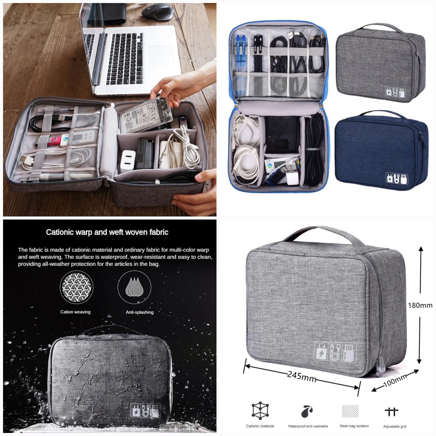 Electronic Accessories Cable Organizer- Storage bag