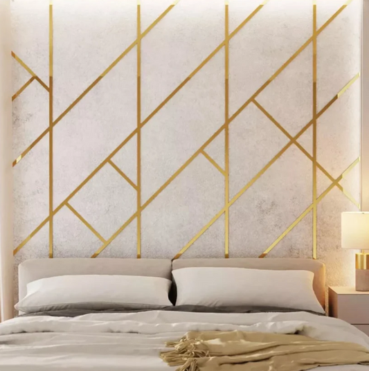 DIY Acrylic Mirror Strips Wall Decor