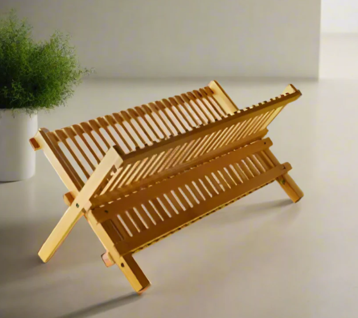 Multi-Layer Foldable Bamboo Dish Rack