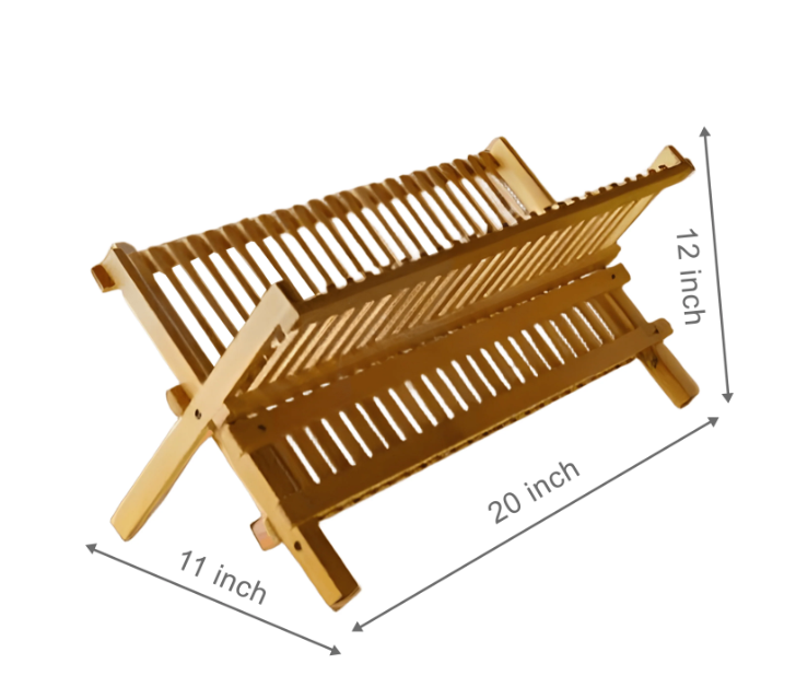 Multi-Layer Foldable Bamboo Dish Rack