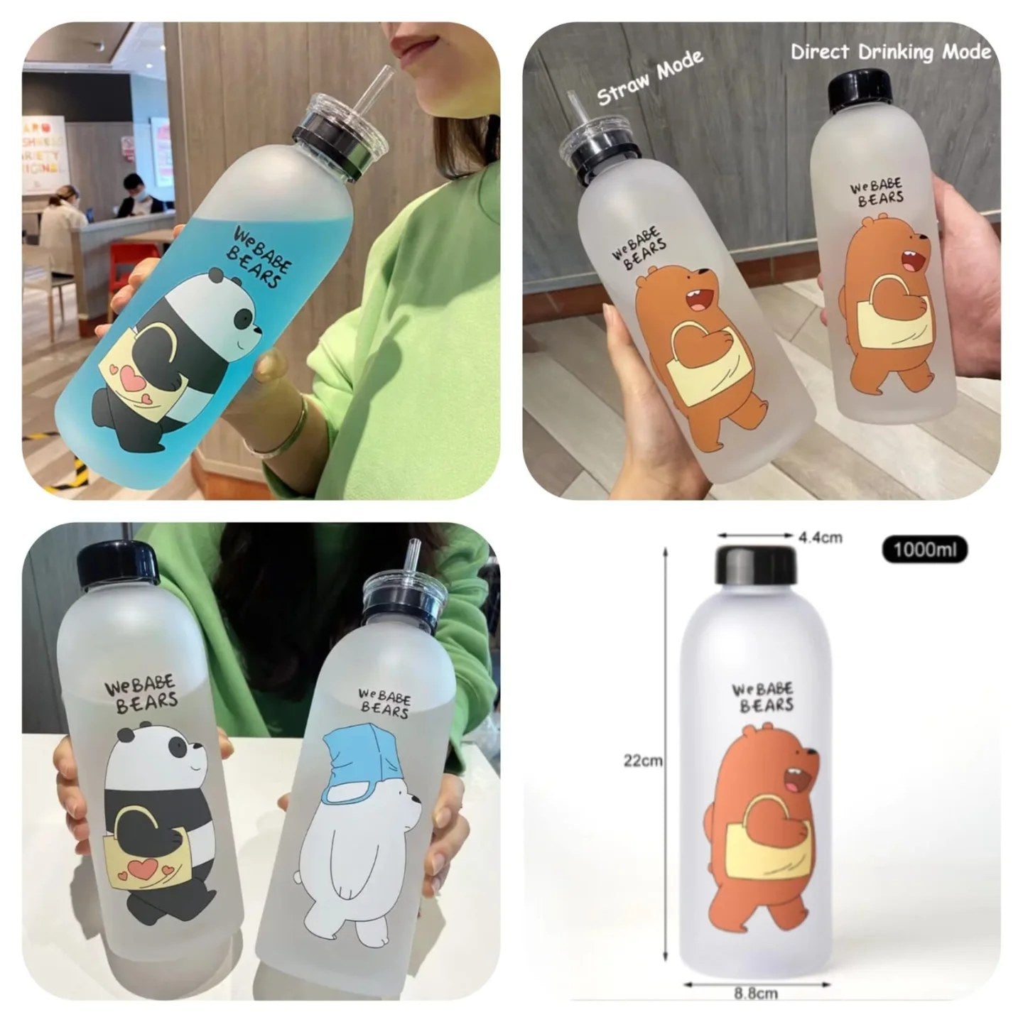 'We Babe Bear' Frosted Drinking Bottle