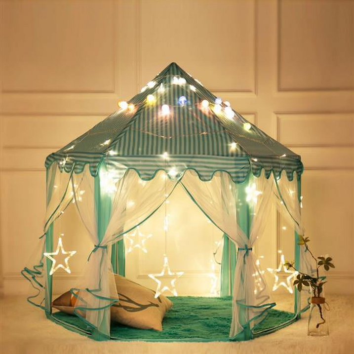 Princess Castle Play Tent House with Fairy Lights