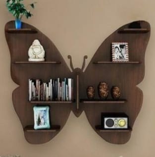 Wooden Wall Shelf, Butterfly Shelf Home Decor