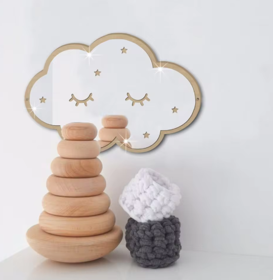 Cloud Acrylic Wall Mirror for Kids Room