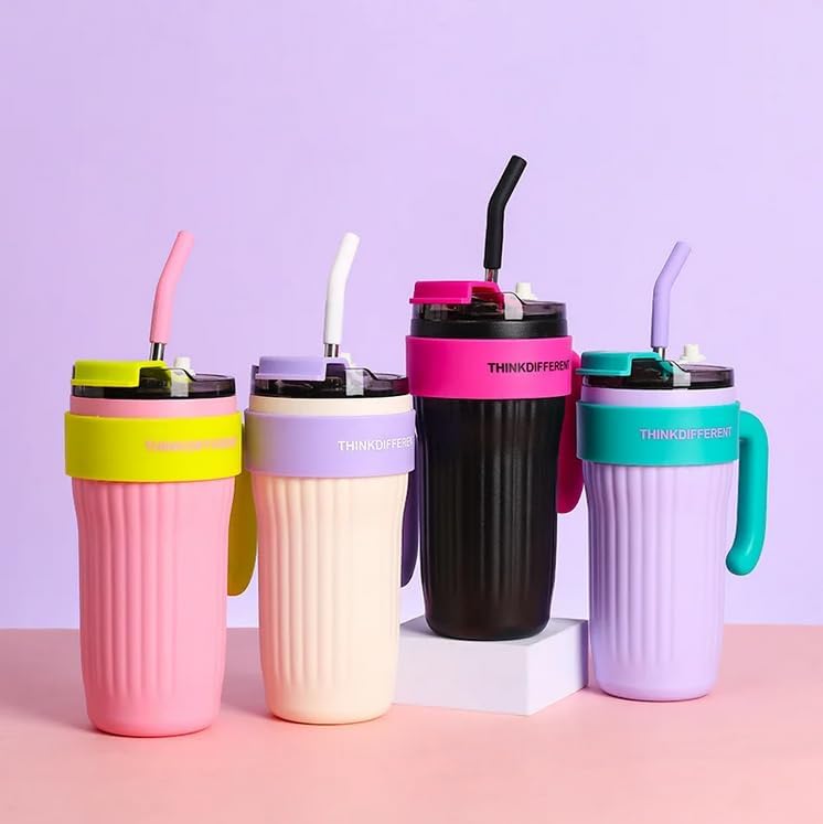 Vibrant 860ml Stainless Steel Tumbler with Straw