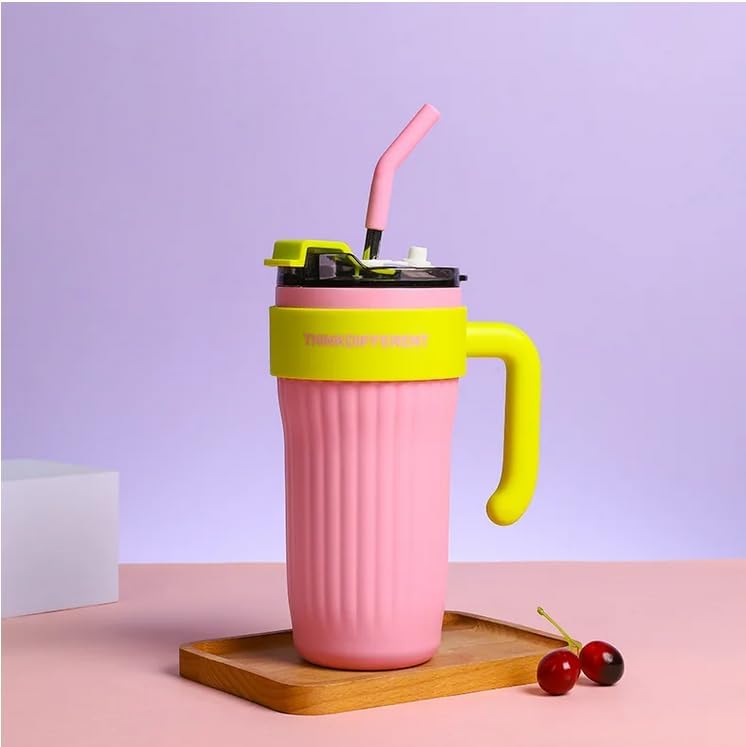 Vibrant 860ml Stainless Steel Tumbler with Straw