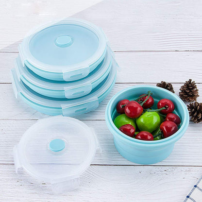 Set Of 4pcs Foldable Silicone Lunch Boxes