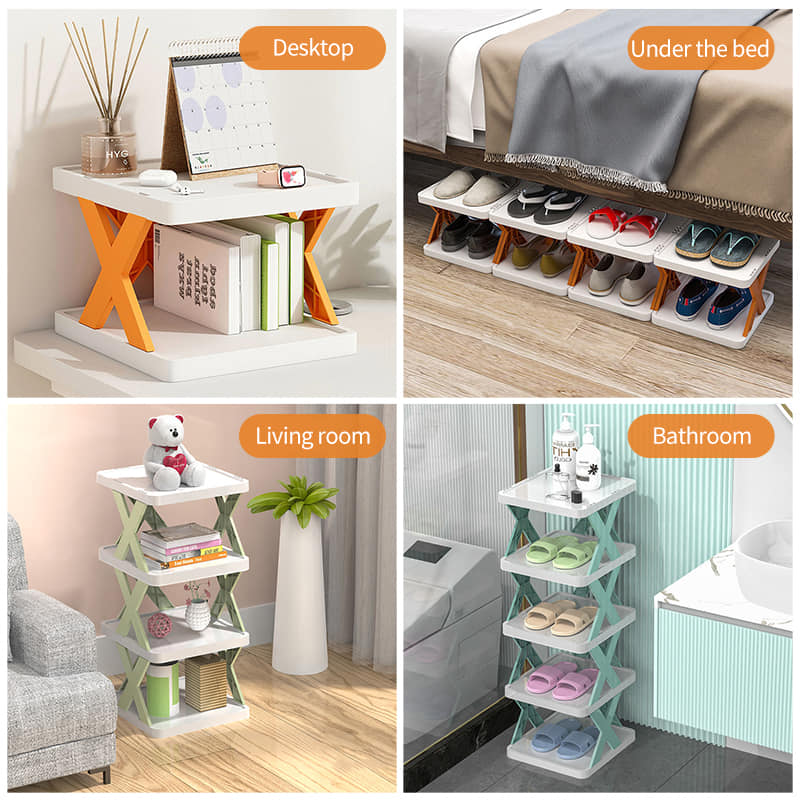 X-Shape Corner Shoe Rack