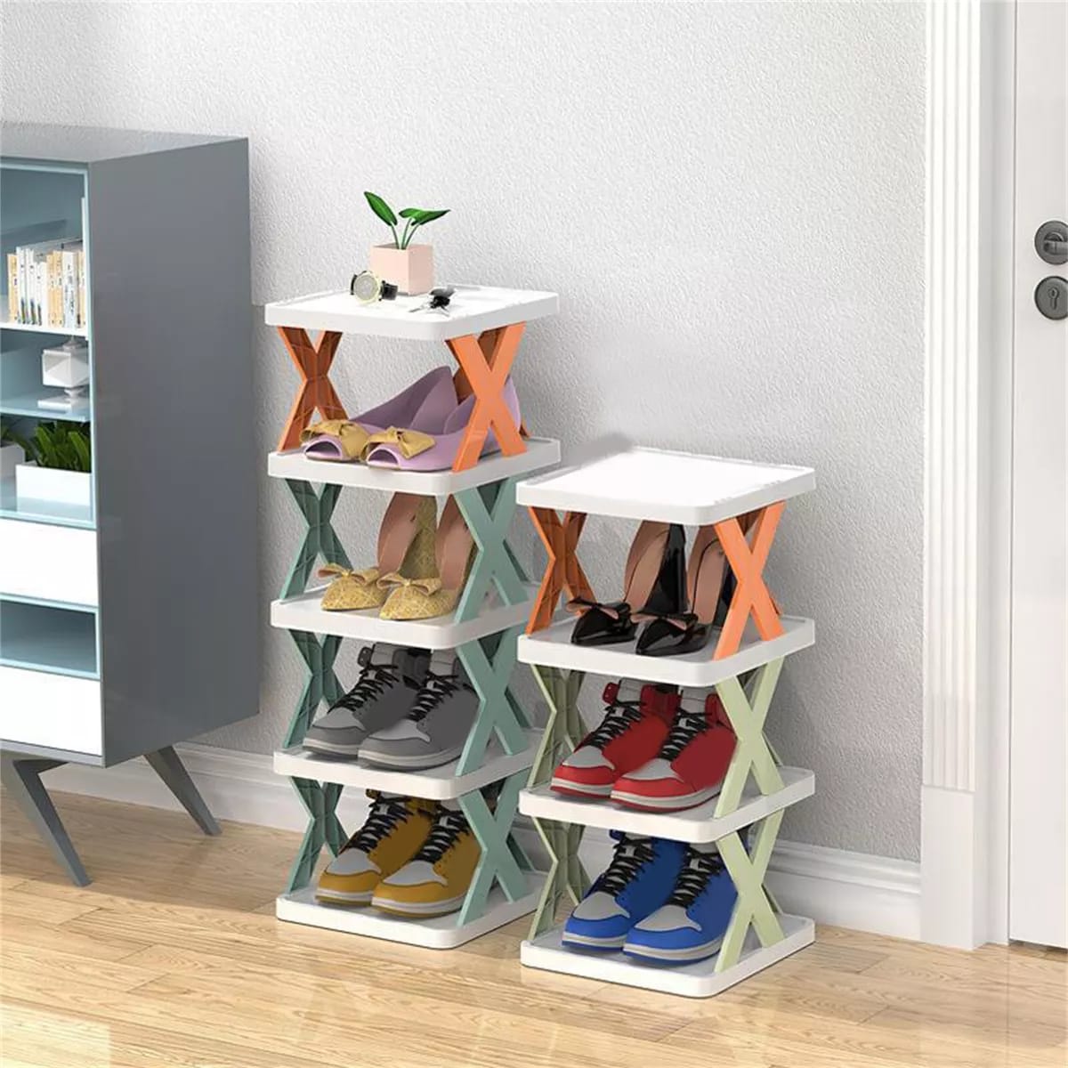 X-Shape Corner Shoe Rack