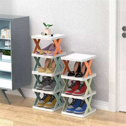 X-Shape Corner Shoe Rack