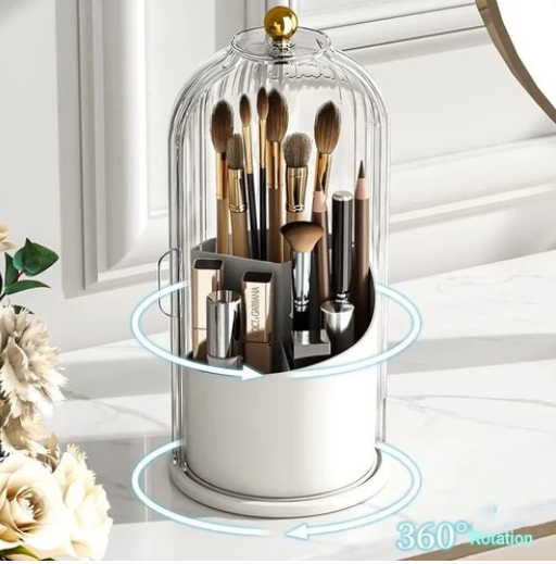 Luxury Rotating Cosmetic Makeup Brush Holder