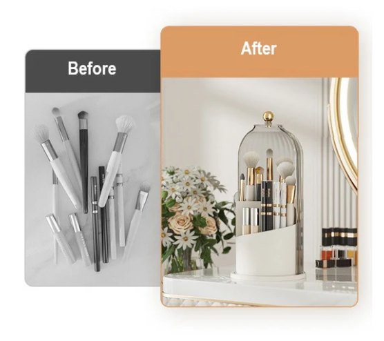 Luxury Rotating Cosmetic Makeup Brush Holder