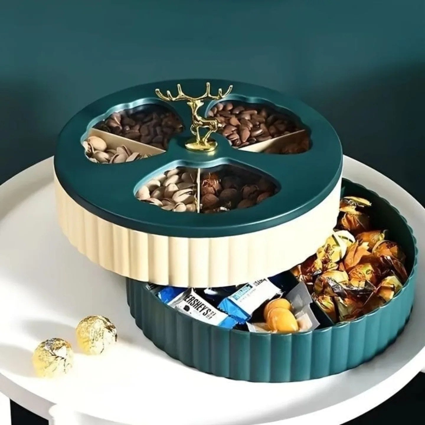 Double Layer Deer Dry Fruit and Snacks Container