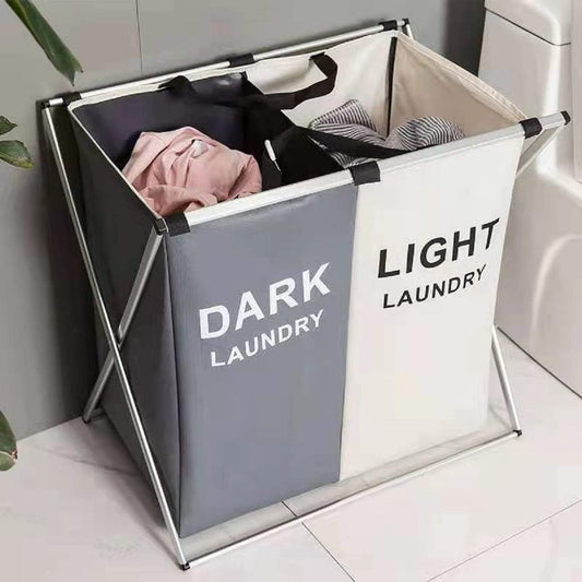 Dual Grid Foldable Laundry Basket