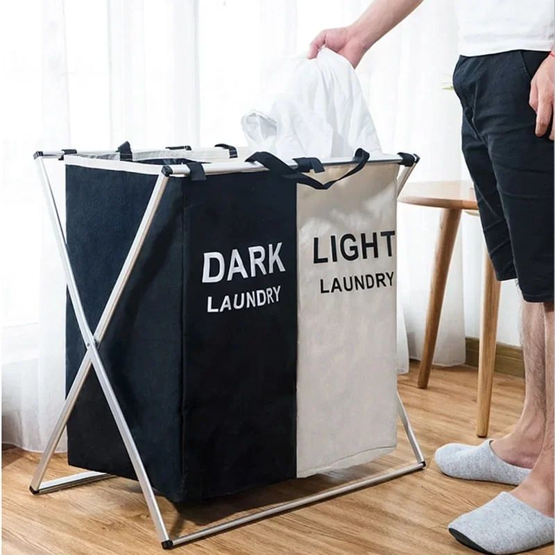 Dual Grid Foldable Laundry Basket