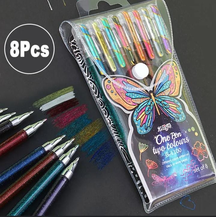 Dual Metallic Pen 8pcs