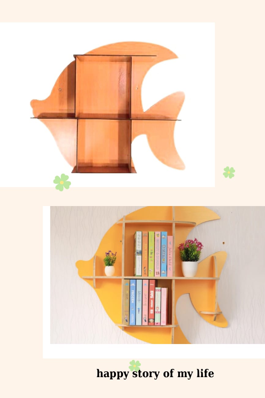 Wooden Wall Shelf, Fish Shelf Home Decor