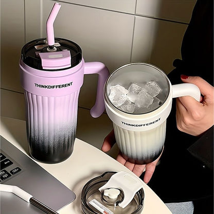 860ML Stainless Steel Gradient Coffee Straw Cup