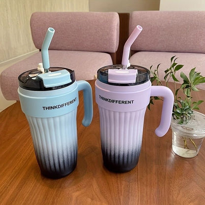 860ML Stainless Steel Gradient Coffee Straw Cup